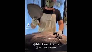 Master Kuo G-5 3XL Taiwan Tuna Knife in Action - Amor A Mar Honest Seafood, Blackmarketmx