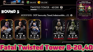 Fatal Twisted Tower Boss Battle 20 \u0026 40 Fight + Reward MK Mobile 2024 | Annoying Boss