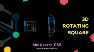 Tutorial : 3D Rotating Square // Multiverse CSS without Javascript, GIF // SUNNY