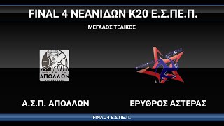 ΜΕΓΑΛΟΣ ΤΕΛΙΚΟΣ- Α.Σ.Π. ΑΠΟΛΛΩΝ- ΕΡΥΘΡΟΣ ΑΣΤΕΡΑΣ - Κ20 ΝΕΑΝΙΔΩΝ Ε.Σ.ΠΕ.Π., #live