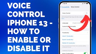 Voice Control iPhone 13 - How to Enable or Disable It