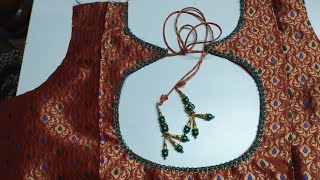 How to stitch pot neck design for blouse/பாட் நெக் பிளவுஸ் டிசைன் தைப்பது எப்படி