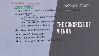 The Congress of Vienna (World History for UPSC Mains Examination) #UPSC #World_History