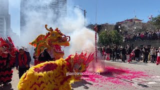 CHINESE NEW YEAR 2024 LION DANCE, DRAGON DANCE \u0026 FIRECRACKERS - SAN FRANCISCO CHINATOWN