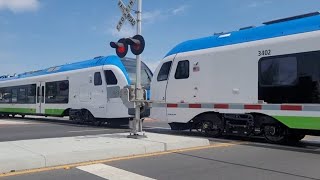 Metrolink Arrow test train @ Tippecanoe Station a 2 DMU consist 3402 \u0026 3401   July 28, 2022