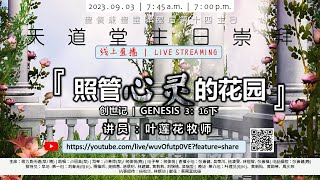 卫理公会天道堂 | 2023年9月3日 - 主日崇拜直播