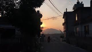 Sunset view from bhaktapur thimi,  diveshwori  town planning