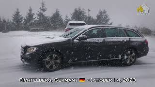 Weather in Germany on October 14, 2023! Big snowfall in Fichtelberg