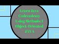 Codecademy Learn Java, Using Methods part 1, Object Oriented