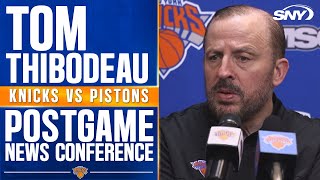 Tom Thibodeau shares midway-point evaluation of the Knicks after Pistons' loss | SNY