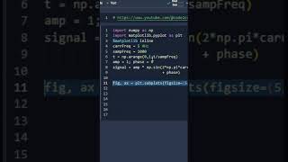 How to Generate a Sin Wave Using Python in 60 Seconds #shorts #python #digitalsignalprocessing