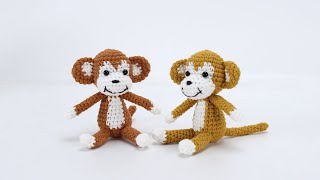 娟娟编织一只非常可爱的小猴子玩偶第二集Step by step .DIY Tutorial  crochet  a cute monkey  Part.2