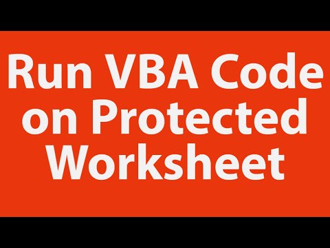 Run VBA Code on Protected Worksheet Run VBA Code on Protected Worksheet