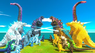 Team ICE Godzilla vs Team Honey Godzilla - Animal Revolt Battle Simulator