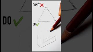 Easy triangle ▶️ illusion drawing 😀 #art #3d #shorts