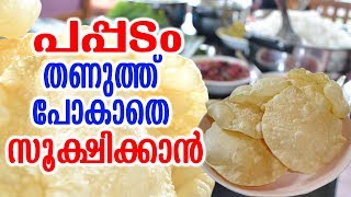 പപ്പടം തണുത്ത് പോകാതെ സൂക്ഷിക്കാൻ | How to store fried papad | HOMELY TIPS | Best Way to Keep Papad