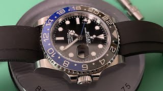 ロレックス GMTマスター2 バットマンにオイスターフレックス、純正ラバーブレスをつけてみた！ ROLEX GMTmaster2 126710BLNR × oysterflex