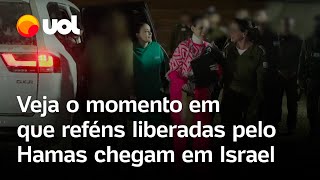 Hamas liberta reféns: vídeo mostra as mulheres libertadas chegando em Israel após o cessar-fogo