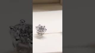 Pt950 ソリティア ラウンド ピアス LAB-GROWN DIAMOND 1.0ct 鑑定書付き