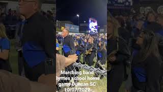 Marching band team for Byrnes high school football game in Duncan SC 10/07/22