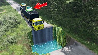 Cars VS Huge Water Potholes - BeamNG Drive