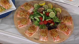 Great Gourmet (8) 5.5-oz Salmon Topped with Maryland Style Crab Cake on QVC