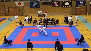 空手道2019 決勝戦男子組手-60kg 南友之輔(近畿大学)vs鴨川晃次朗(近畿大学) ワイド版 第53回関西学生空手道個人選手権大会