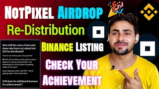 Good News🎉 $PX Token Achievement Check Now || Notpixel Airdrop Allocation Again ~ Notpixel Binance