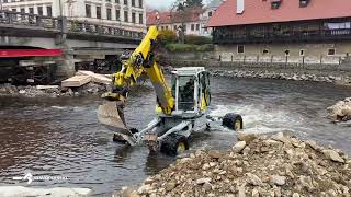 Menzi Muck M545X, Engcon tiltrotator - Oprava mostu / Bridge repair / STAVOPLAST KL