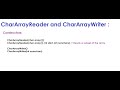 CharArrayReader and CharArrayWriter classes in Java