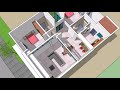 PLANO EN 3D DE CASA DE 8X12 METROS - plano de casa economica