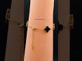 allthatsells Clover Flower Copper Rose Gold Black Stainless Steel Bracelet For Women