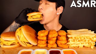 ASMR TRIPLE CHEESEBURGERS & CHICKEN NUGGETS MUKBANG (No Talking) EATING SOUNDS | Zach Choi ASMR