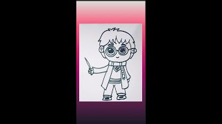 How to Draw a cartoon Harry Potter Drawing| Beginners Easy Drawing|How to Draw Harry Potter Easy