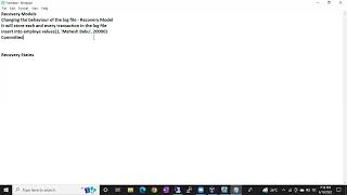 SQL DBA BATCH 44 Class 43 Recovery Models