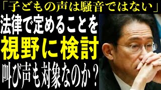 【疑問】「子どもの声は騒音ではない」法律で定めることを視野に政府検討も、叫び声はどうなるのか？詳しく見ていく！