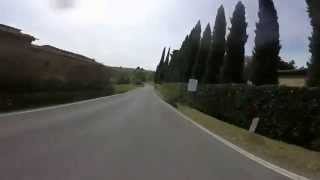 Motorcycling in Tuscany from Asciano to Abbazia di Monte Oliveto Maggiore