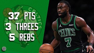 Jaylen Brown 37 pts 3 threes 5 rebs vs Hawks 24/25 season