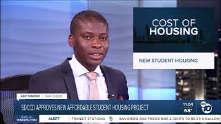 KGTV-SD: SDCCD Approves New Affordable Student Housing Project