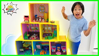 Ryan Pretend Play with Giant Doll House Family!!