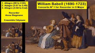 William Babell (1690-1723) - Concerto Nº 1 for Recorder in D Major