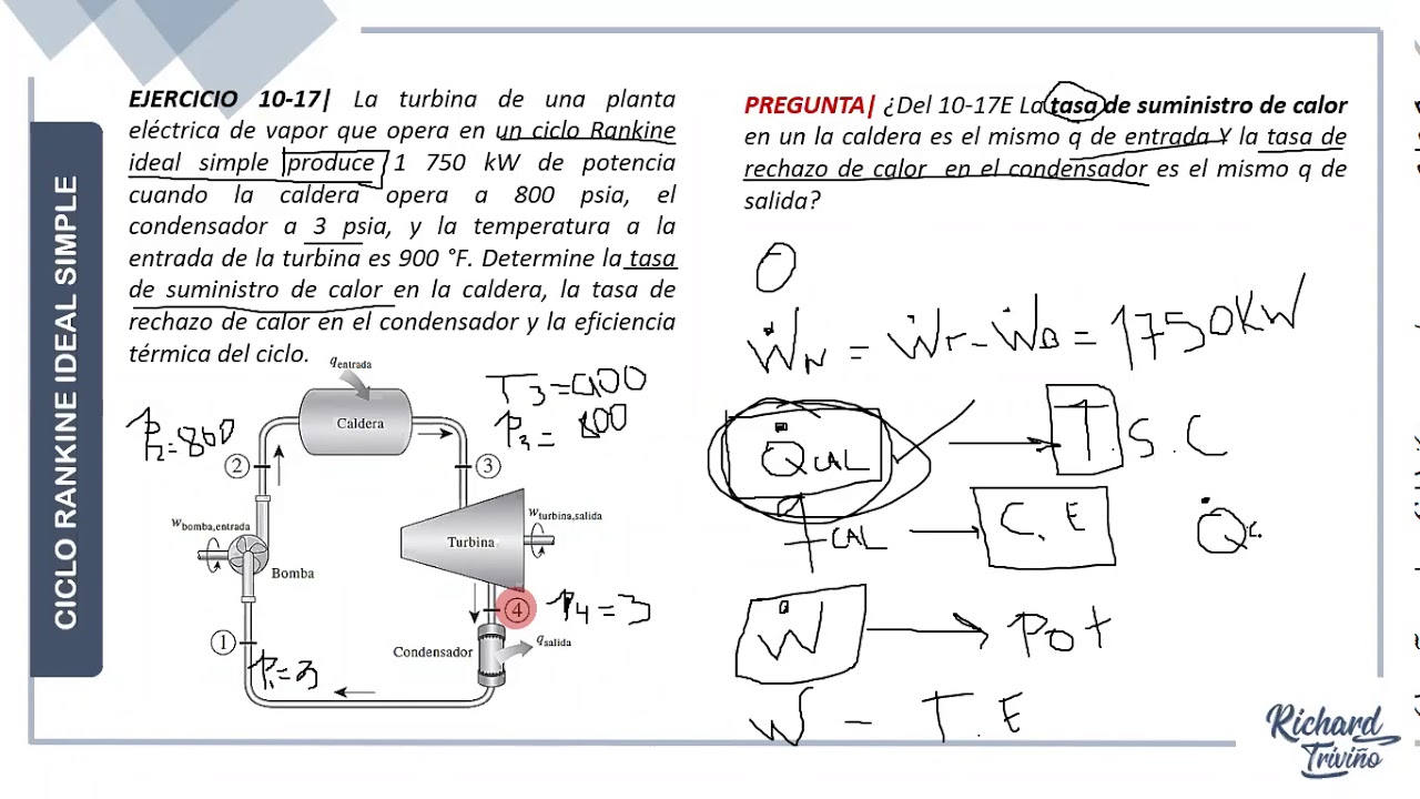 TERMO | Ejercicio 10-17 Ciclo Rankine Ideal Simple - YouTube