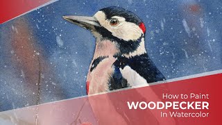 FREE TUTORIAL How to Paint a Woodpecker in Watercolor - Tutorial Preview