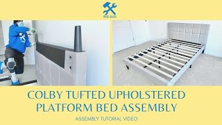 ZINUS Lottie Upholstered Platform Bed Assembly aka Upholstered Stitched Platform Bed with USB Ports