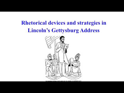 What are some rhetorical devices in the Gettysburg Address?