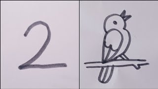 Sparrow drawing / How to draw a sparrow easy// sparrow bird drawing from number 2