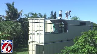 Brevard County meets homeowner stacking shipping containers in back yard