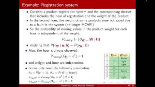 Parameter learning 4: Missing values: Missing at random