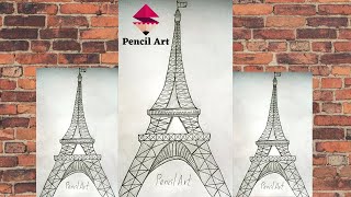 How To Draw Eiffel Tower | Easy Eiffel Tower Drawing step by step |  Draw Eiffel tower with pencil