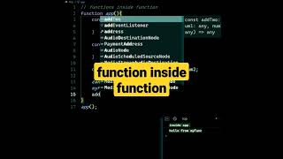 function inside function | javascript tutorial #shorts #html #javascript
